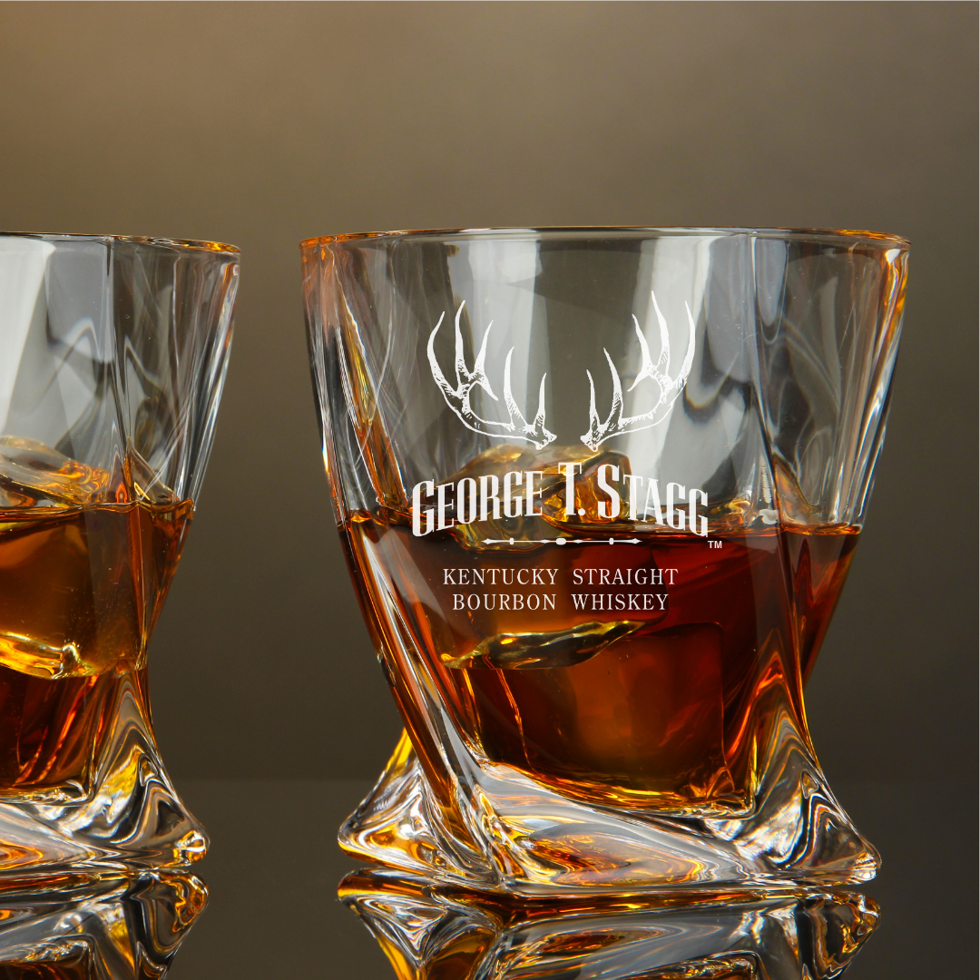 Custom Engraved George T. Stagg Whiskey Glass – 10 oz Twisted Rocks Glass