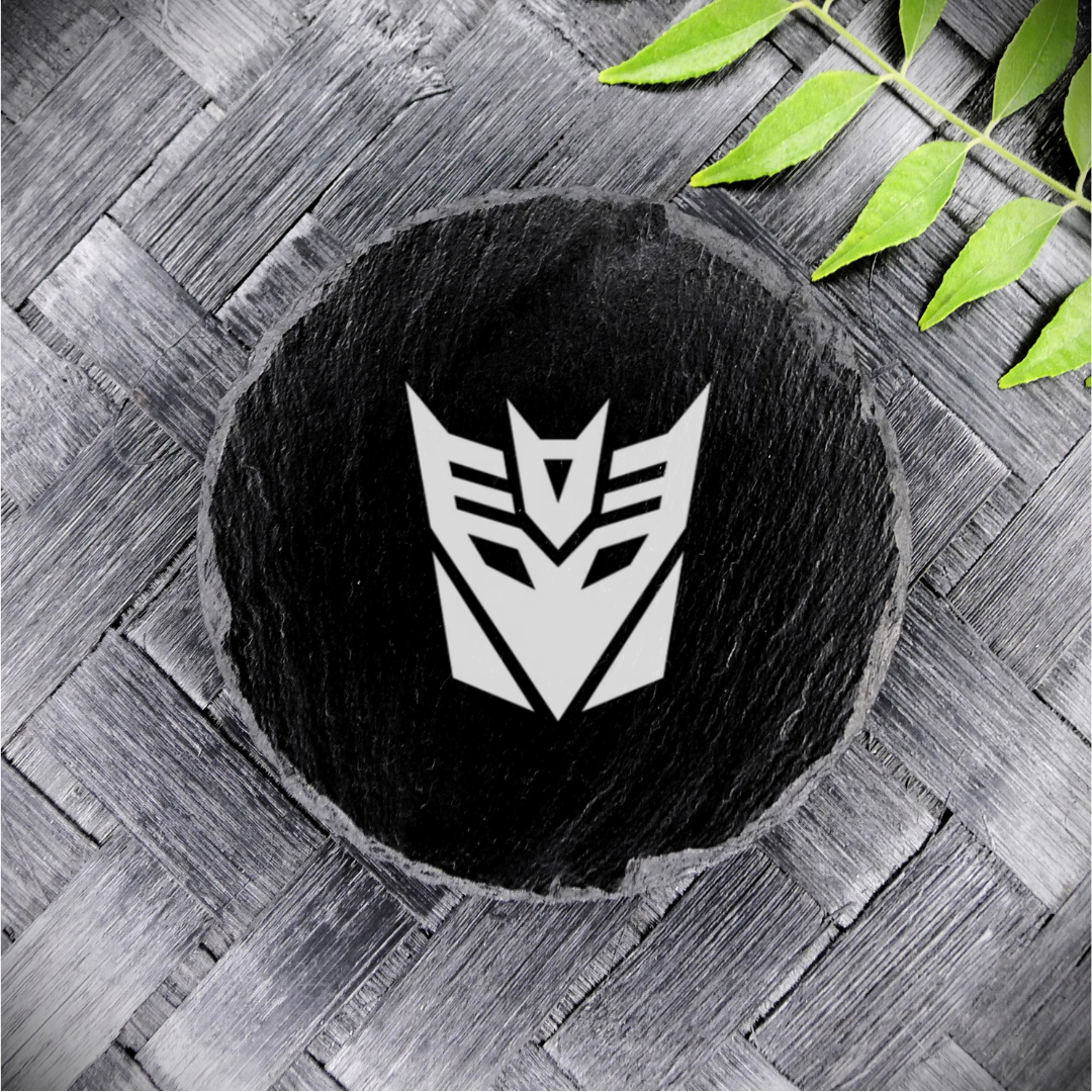 Transformers Decepticon Slate Coaster Brand New Handcrafted Laser Engraved Round
