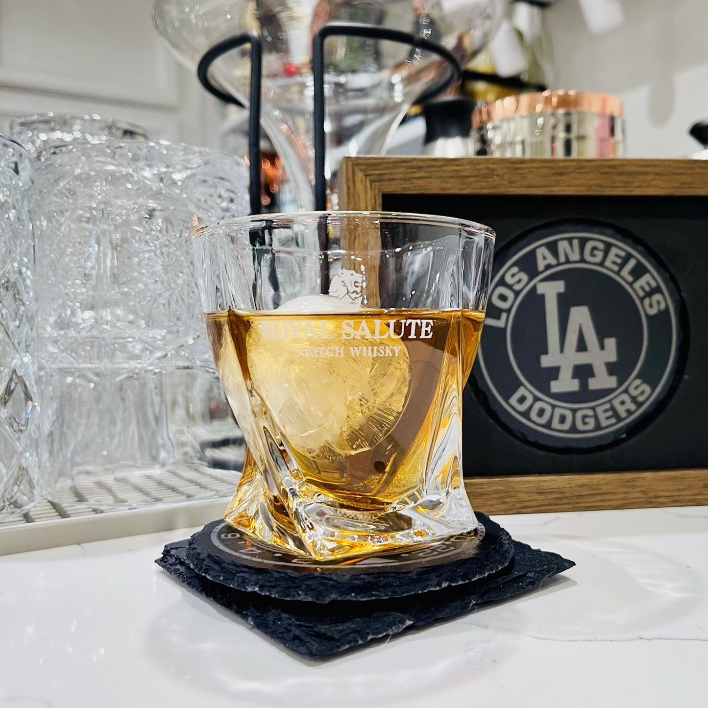 Custom Engraved Royal Salute Whiskey Glass – 10 oz Twisted Rocks Glass