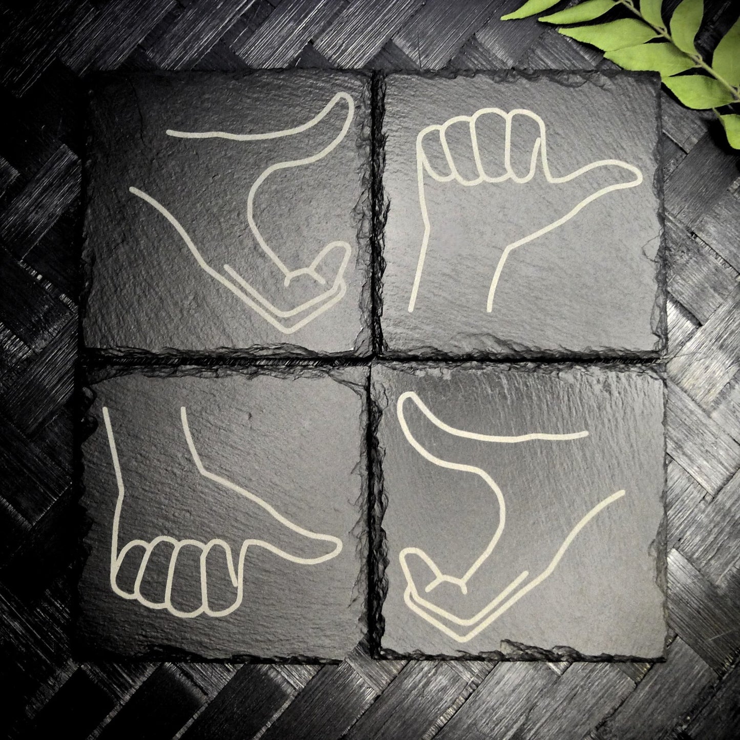 Friendzone Slate Coaster Set – Brand New Laser Engraved Hand Made Home Decor
