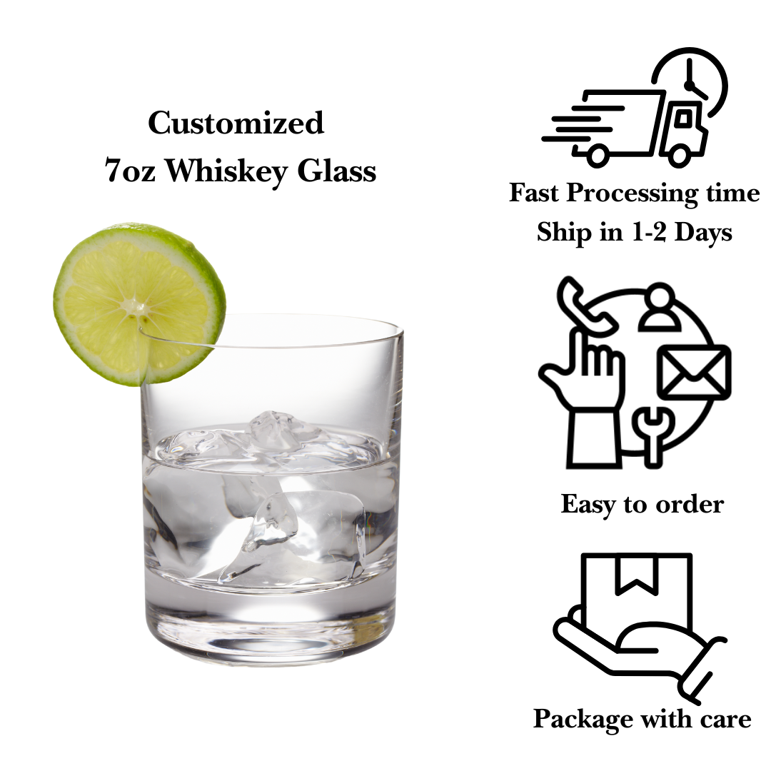Made-to-Order Custom Engraved Rocks Glass 7oz – Your Logo