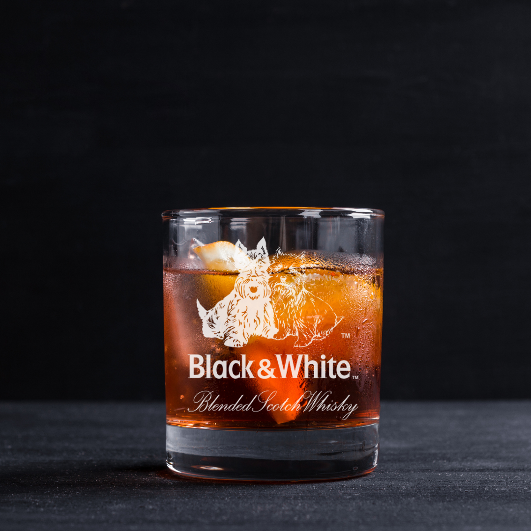 Black & White Blended Scotch Whisky Collectables Glass 11oz