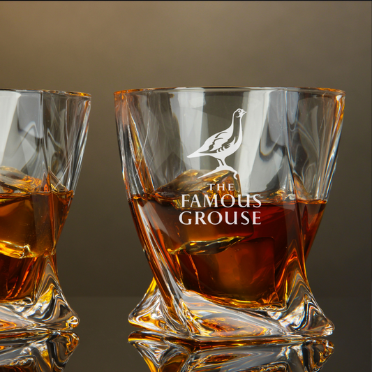 Famous Grouse Blended Scotch Whisky Twisted Whiskey Glass 10oz