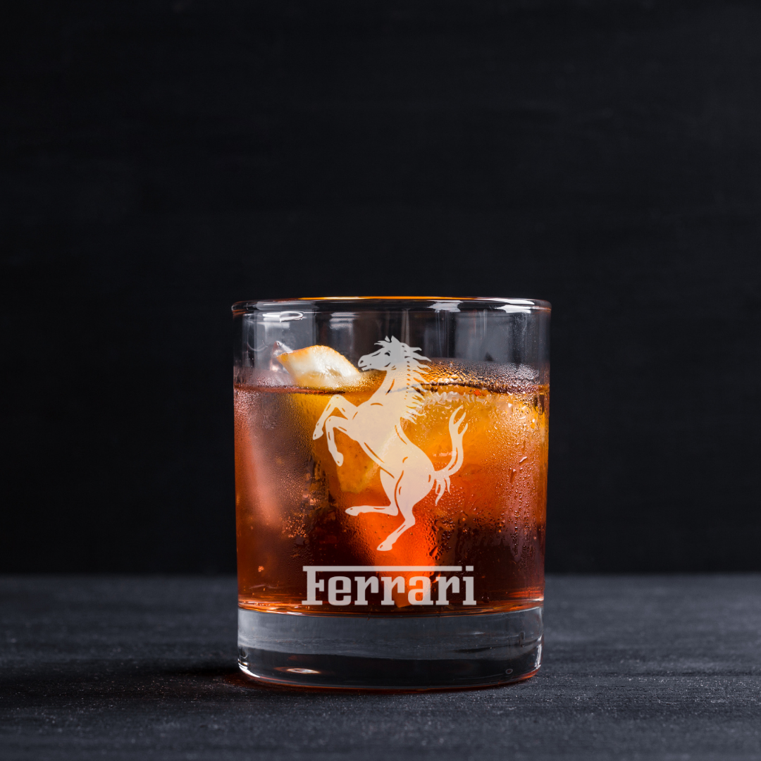 Ferrari Rocks Glass Custom Engraved Coasters for Home Decor & Gifts | By Dwunk Creation