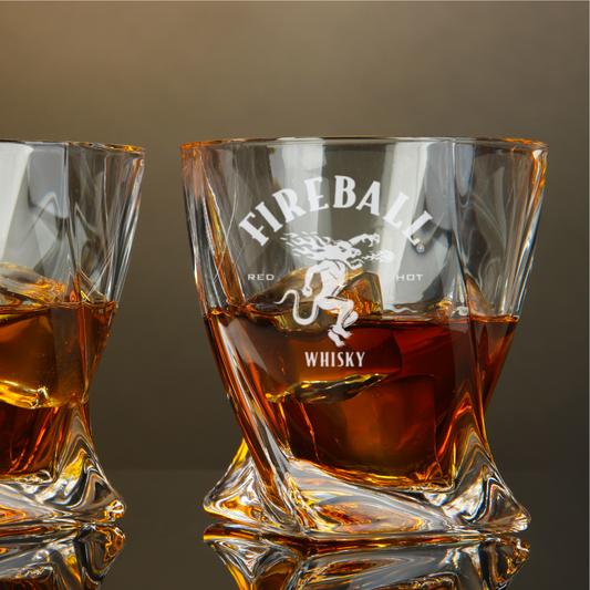 Fireball Cinnamon Whisky Twisted Whiskey Glass 10oz