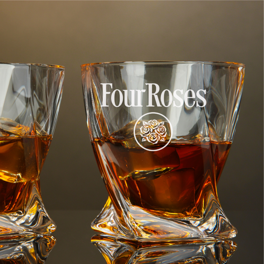 Four Roses Bourbon Twisted Whiskey Glass 10oz