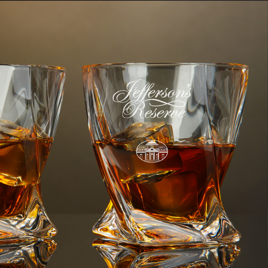 Jefferson's Reserve Straight Bourbon Whiskey Twisted Whiskey Glass 10oz