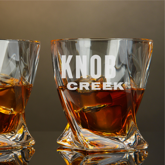 Knob Creek Bourbon Whiskey Twisted Whiskey Glass 10oz