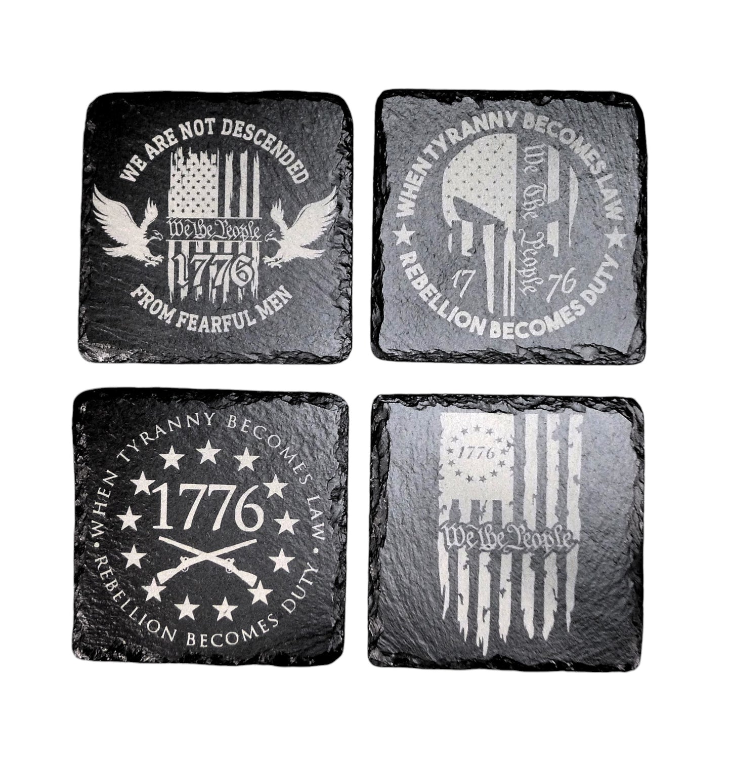 Patriotic Slate Coaster Set 1776 Coasters Slate Coasters- American Flag Coaster- Beer- Patriotic Gift- Anniversary Gift- Housewarming Gift