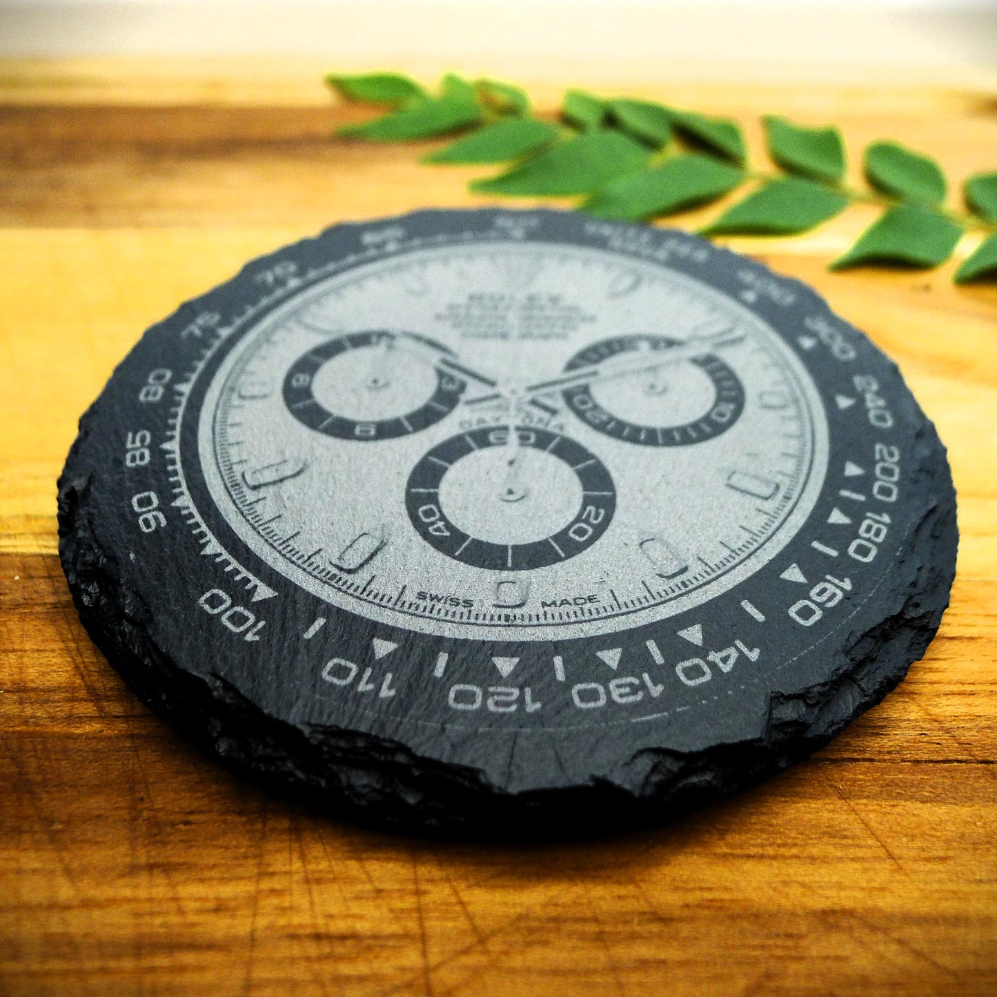 Custom Engrave Slate Coaster | Customized Watch Dial Coaster | Made-to-order Stone Coaster | Free consultation