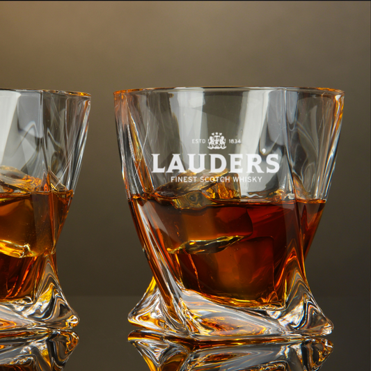 Lauder's Blended Scotch Whisky  Twisted Whiskey Glass 10oz