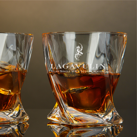 Lagavulin Single Malt Scotch Whisky Twisted Whiskey Glass 10oz