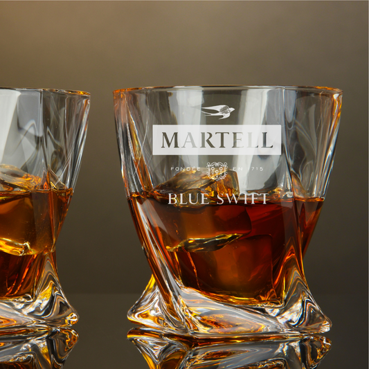 Martell Cognac Twisted Whiskey Glass 10oz