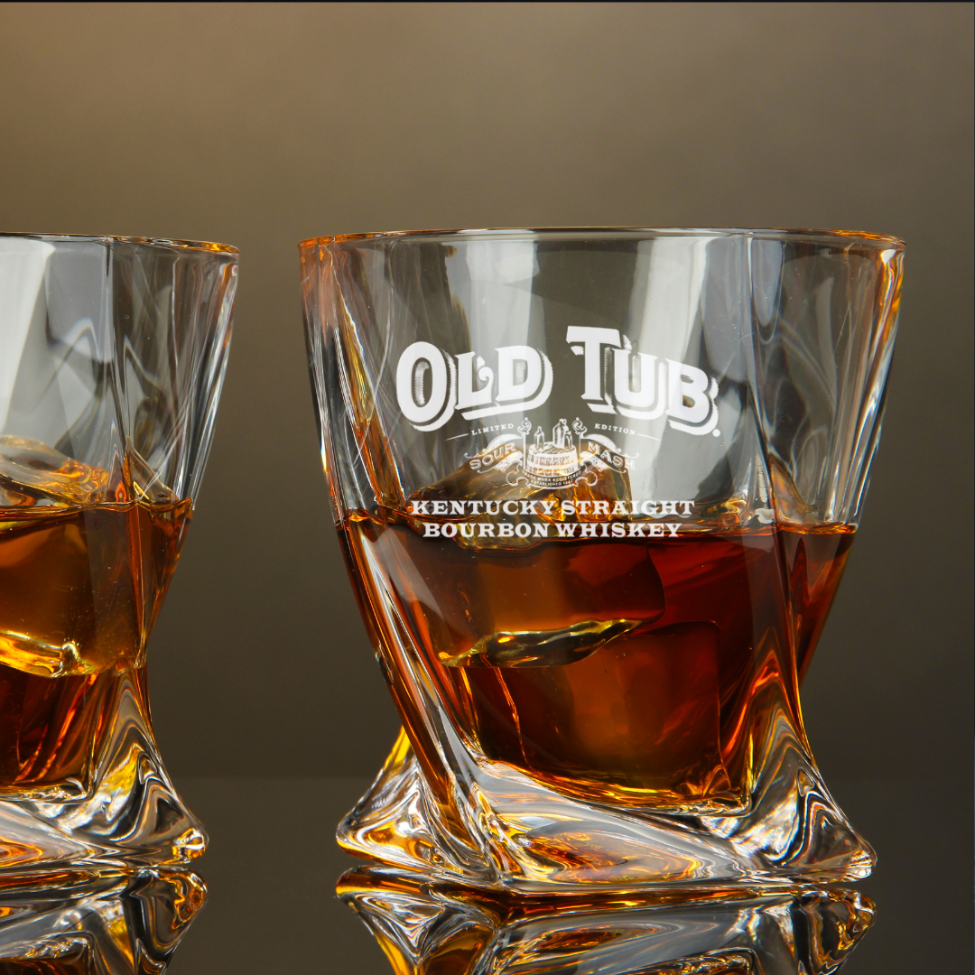 Old Tub Bourbon Twisted Whiskey Glass 10oz