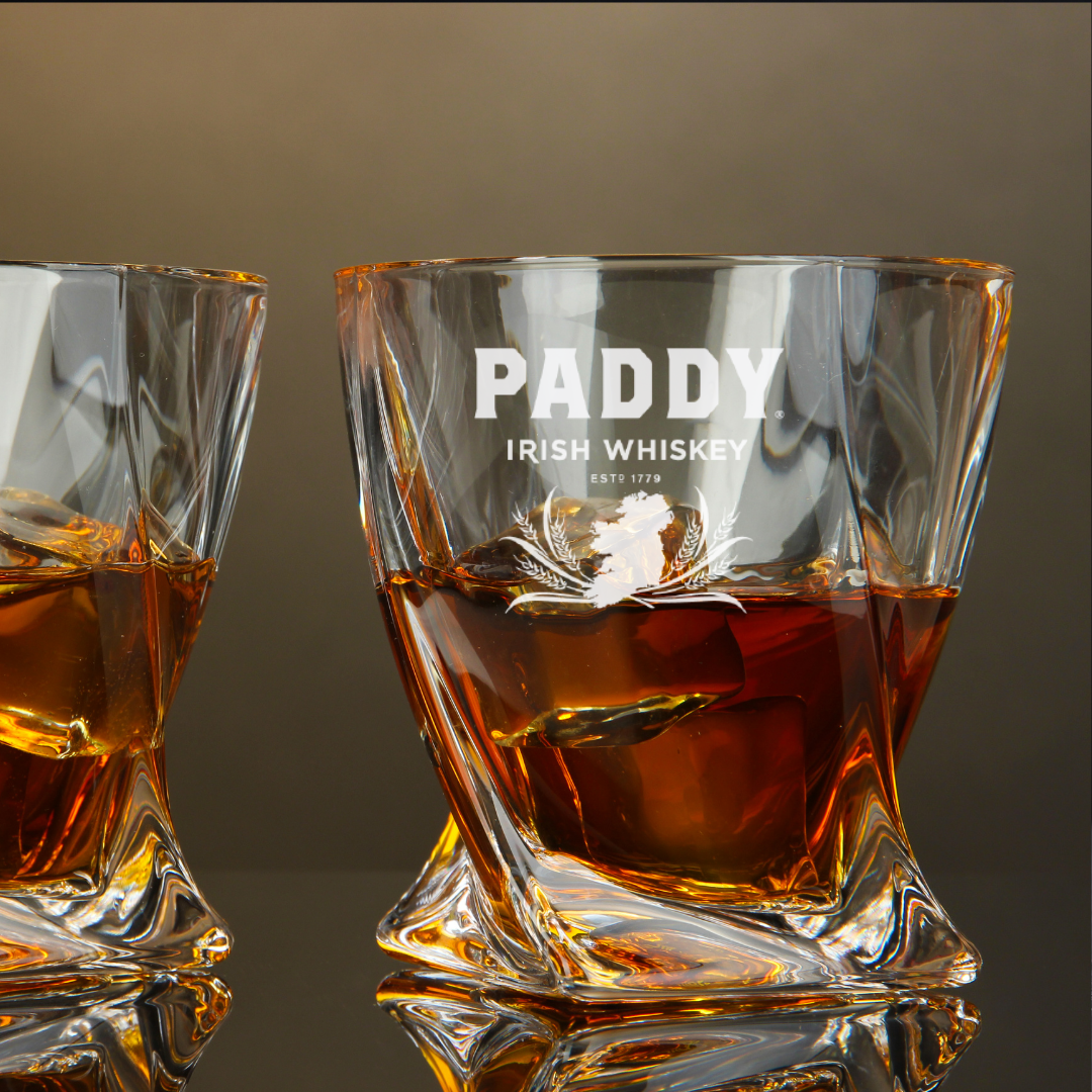 Paddy Whiskey Twisted Whiskey Glass 10oz