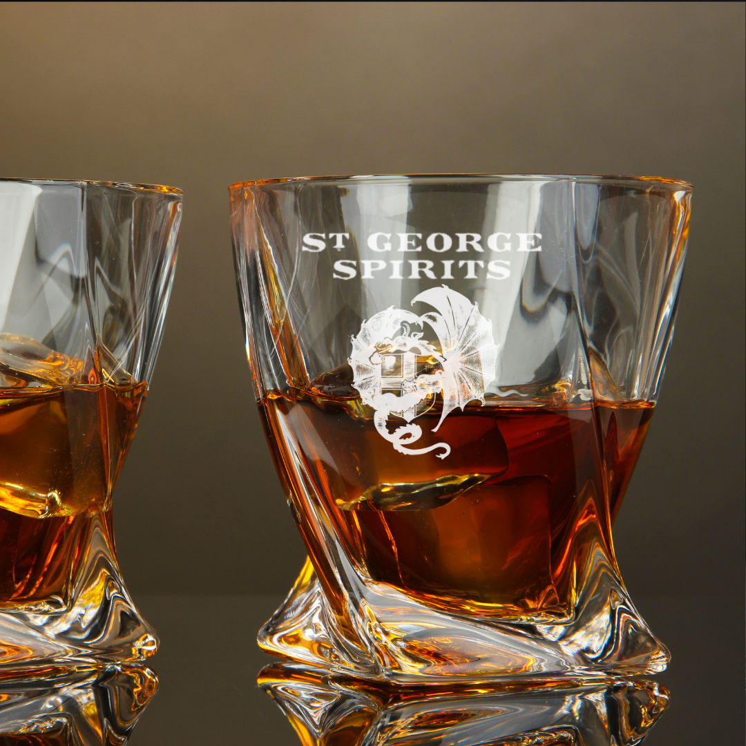 St. George Single Malt Whiskey Twisted Whiskey Glass 10oz