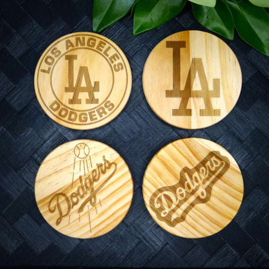 LA Dodgers Wooden Coaster Set