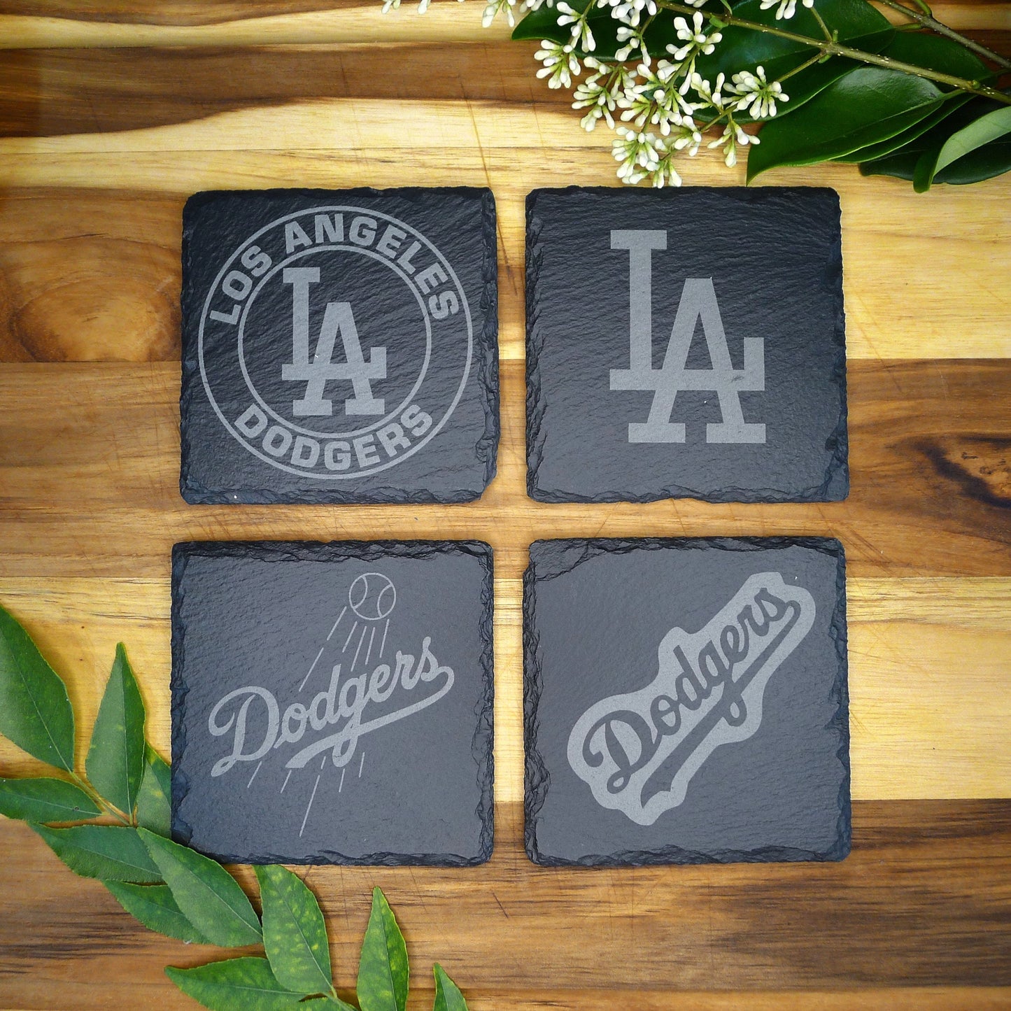 LA Dodgers Slate Coaster Set