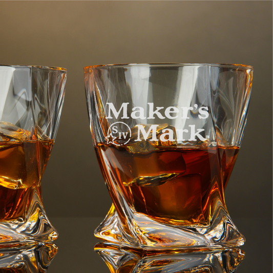 Maker's Mark Handmade Kentucky Bourbon Whisky Twisted Whiskey Glass 10oz