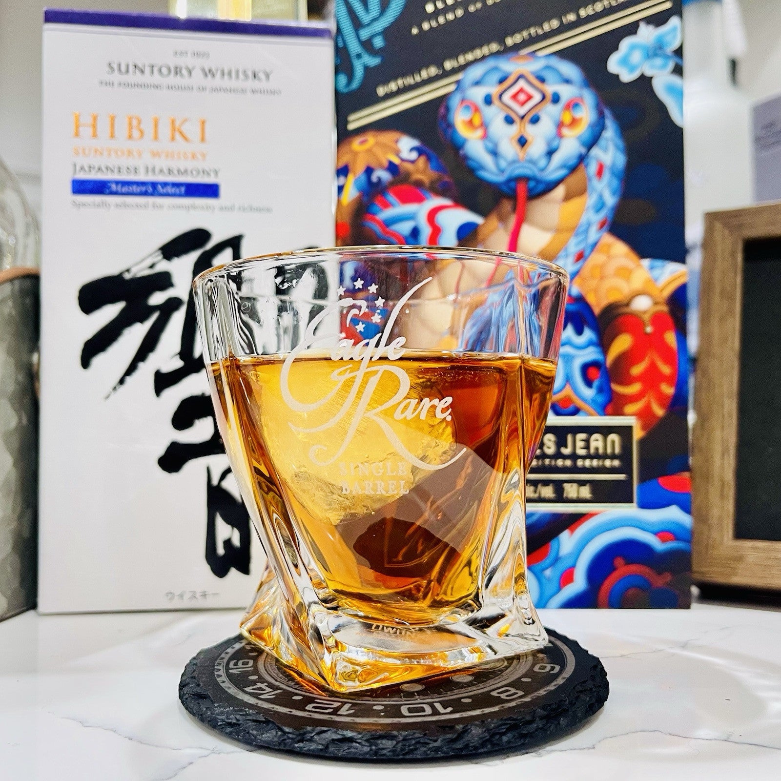 Custom Engraved Eagle Rare Twisted Whiskey Glass – 10 oz Rocks Glass New