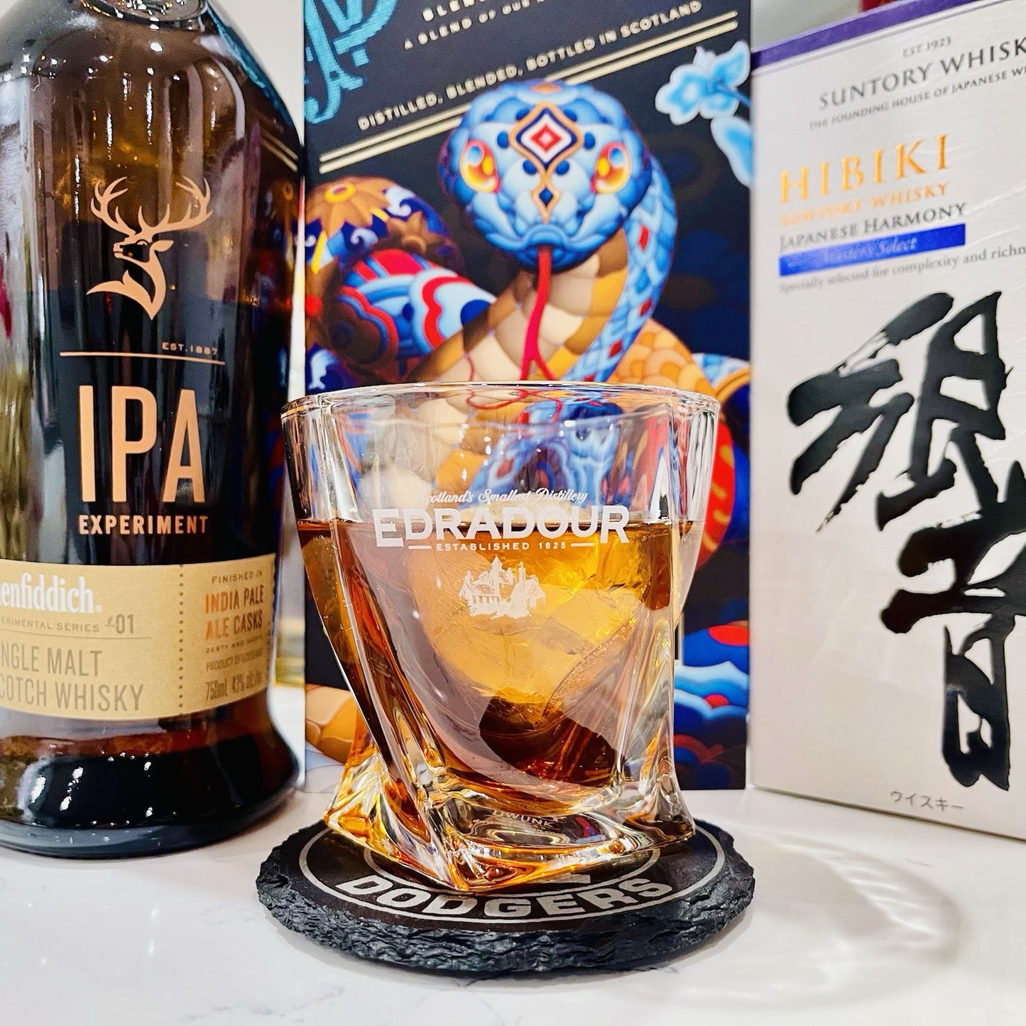 Custom Engraved Edradour Whiskey Glass – 10 oz Twisted Rocks Glass