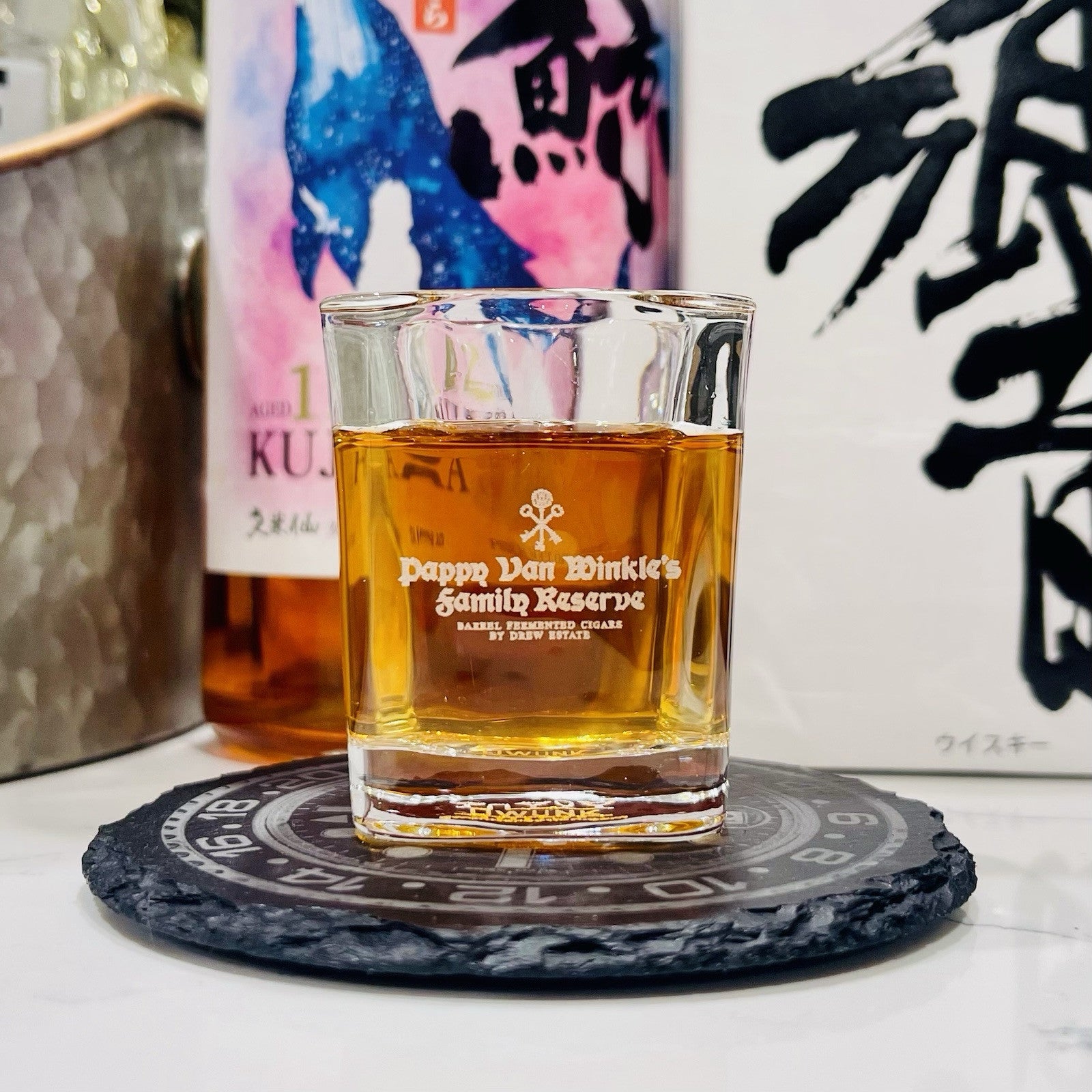 Custom Engraved Pappy Van Winkle's Family Reserve Square Shot Glass – 2.2 oz Cap