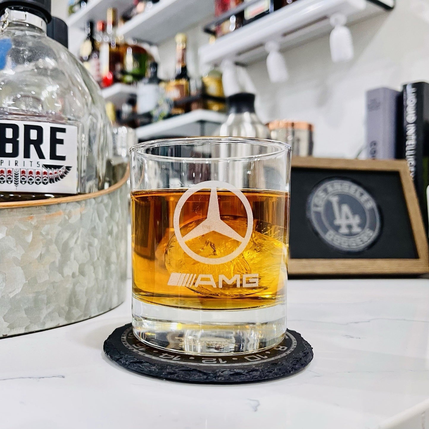 Custom Engraved Mercedes-Benz AMG Whiskey Glass – 11 oz Standard Rocks Glass