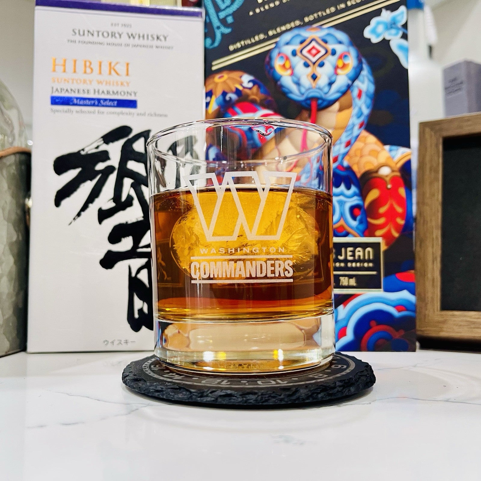 Custom Engraved Washington Commanders Whiskey Glass – 11 oz Rocks Glass