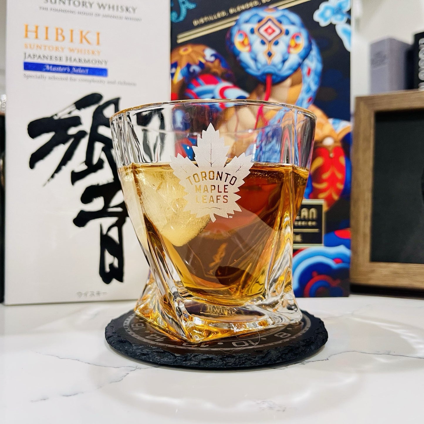 Custom Engraved Toronto Maple Leafs Whiskey Glass – 10 oz Twisted Rocks Glass