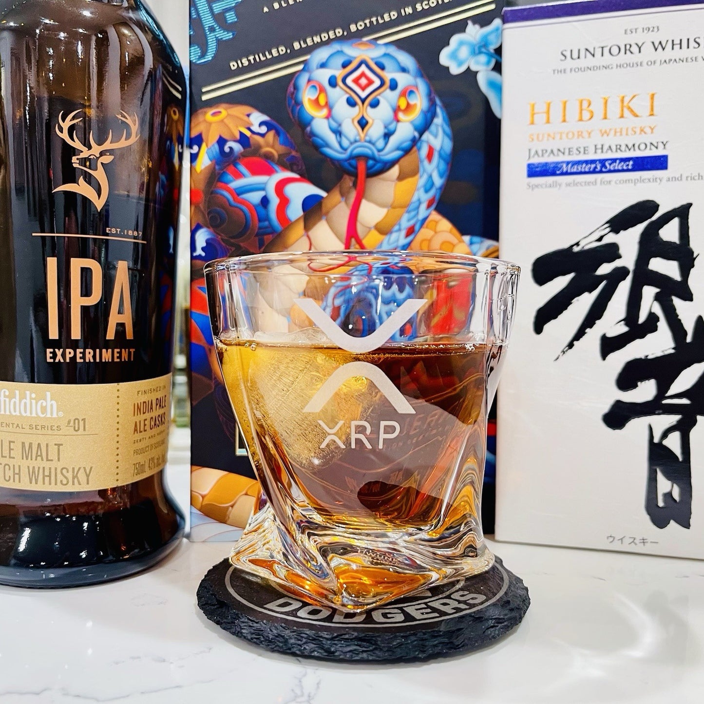 Custom Engraved XRP Whiskey Glass – 10 oz Twisted Rocks Glass