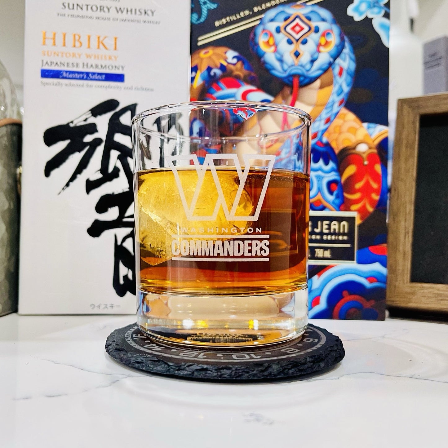 Custom Engraved Washington Commanders Whiskey Glass – 11 oz Rocks Glass
